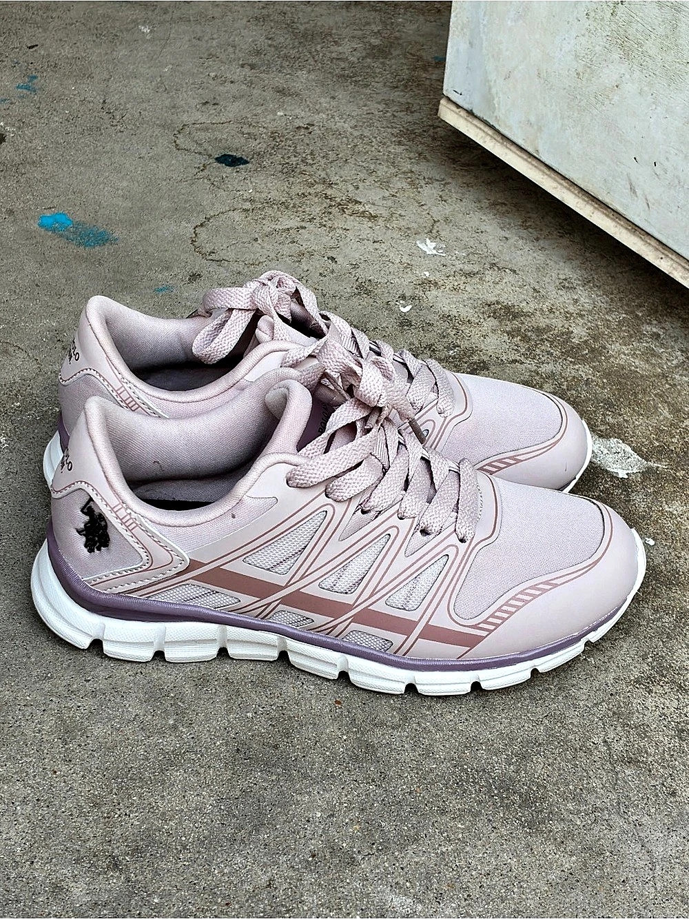 U.S. Polo Assn. Girls Sneakers Pink & White US 3Y Like New